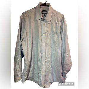 Statements cotton mens button down non-iron dress Shirt 34 / 35 16 1/3 grey